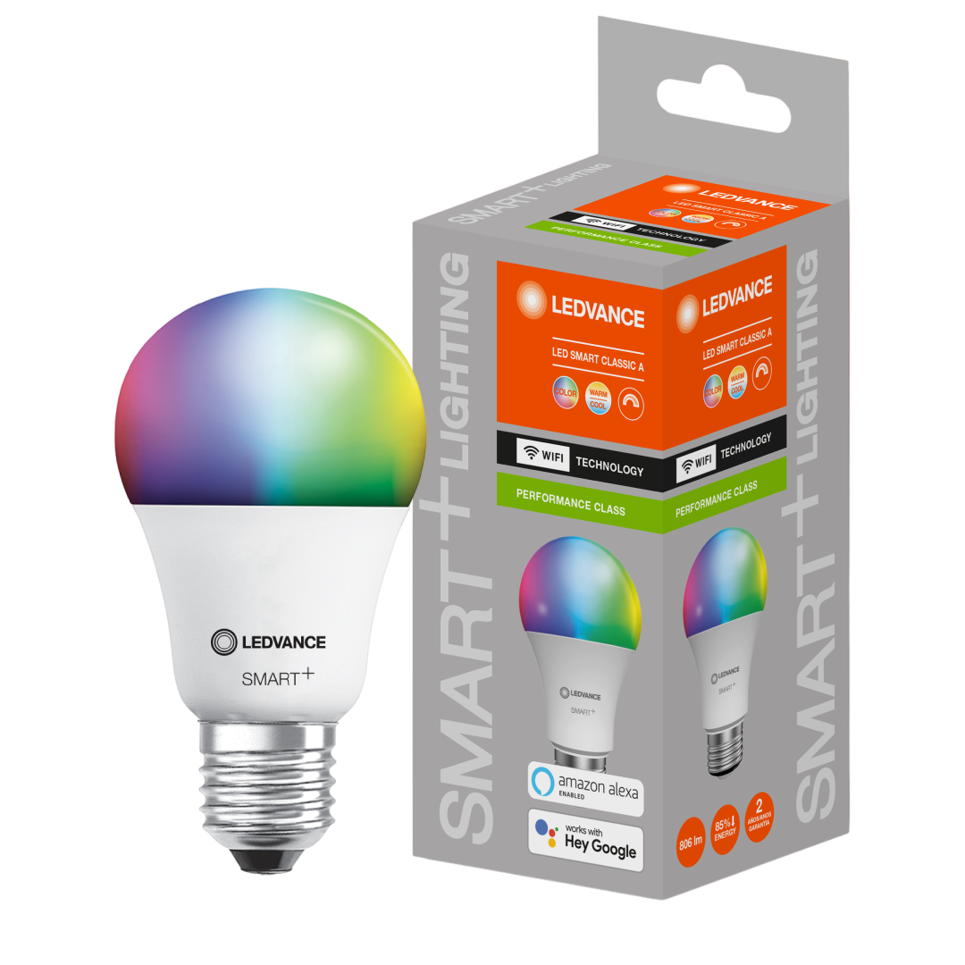 Lampada Led Bulbo Smart+ Wifi 9W Rgb 800Lm 200° IP20 Bivolt E27 Ledvance