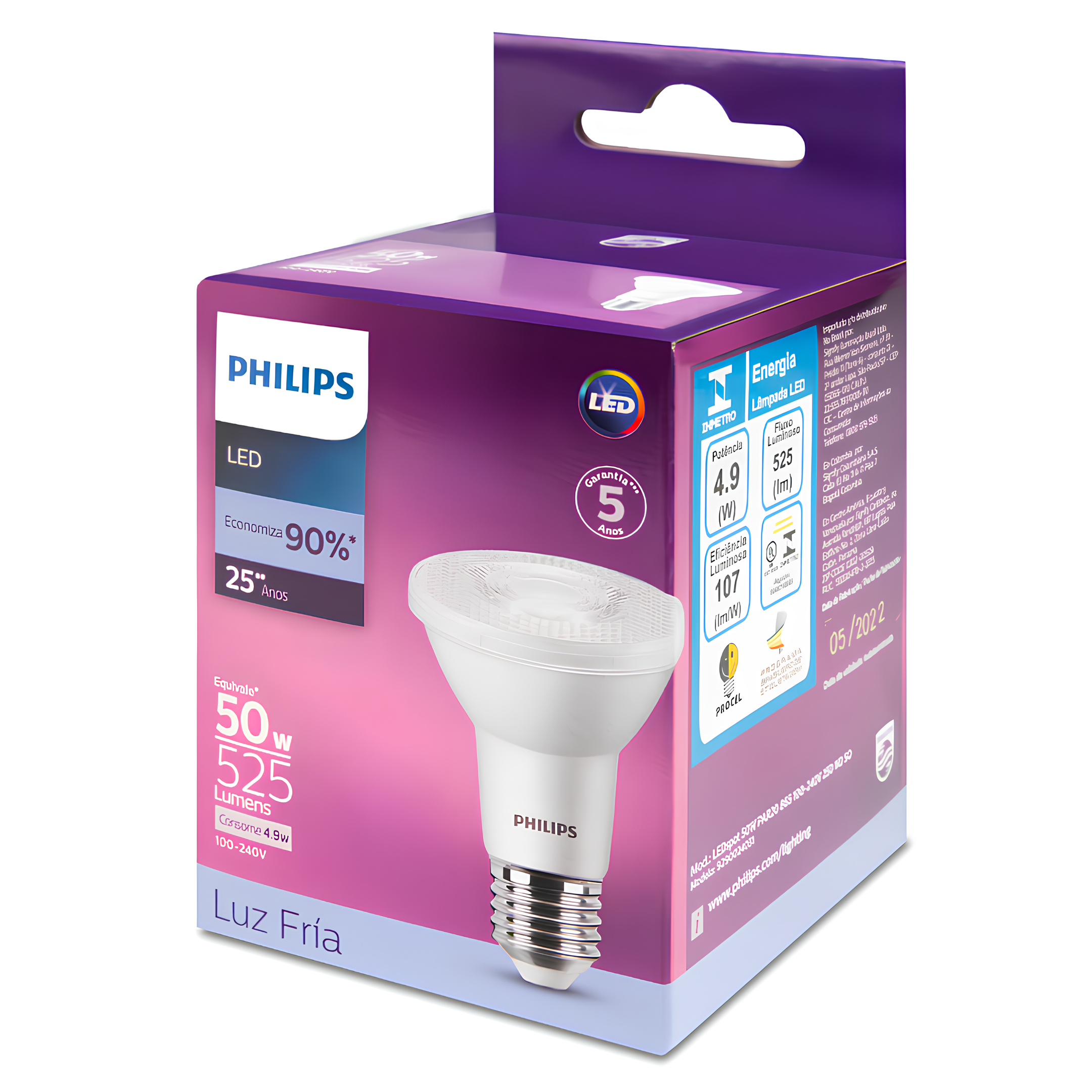 Lampada Led Par20 4,9W 525Lm 25° Bivolt E27 Philips