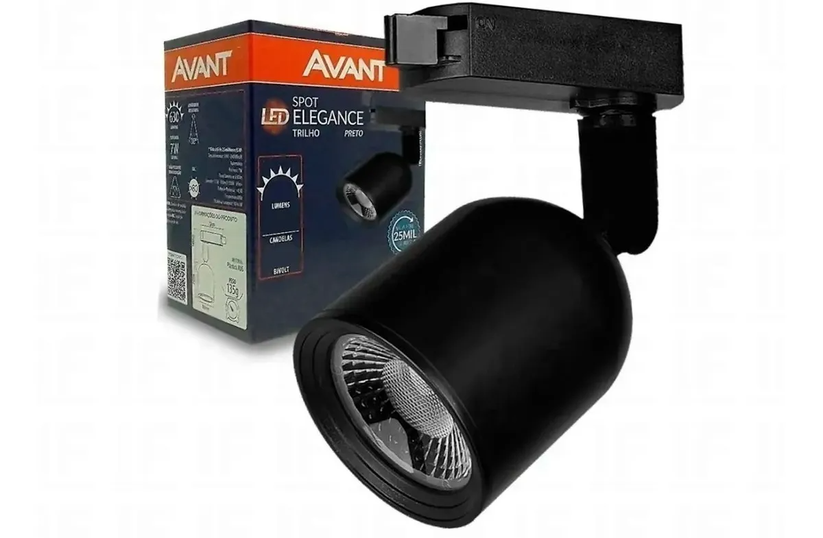 Spot Led Trilho Eletrificado Elegance Preto 30w 3000K Avant