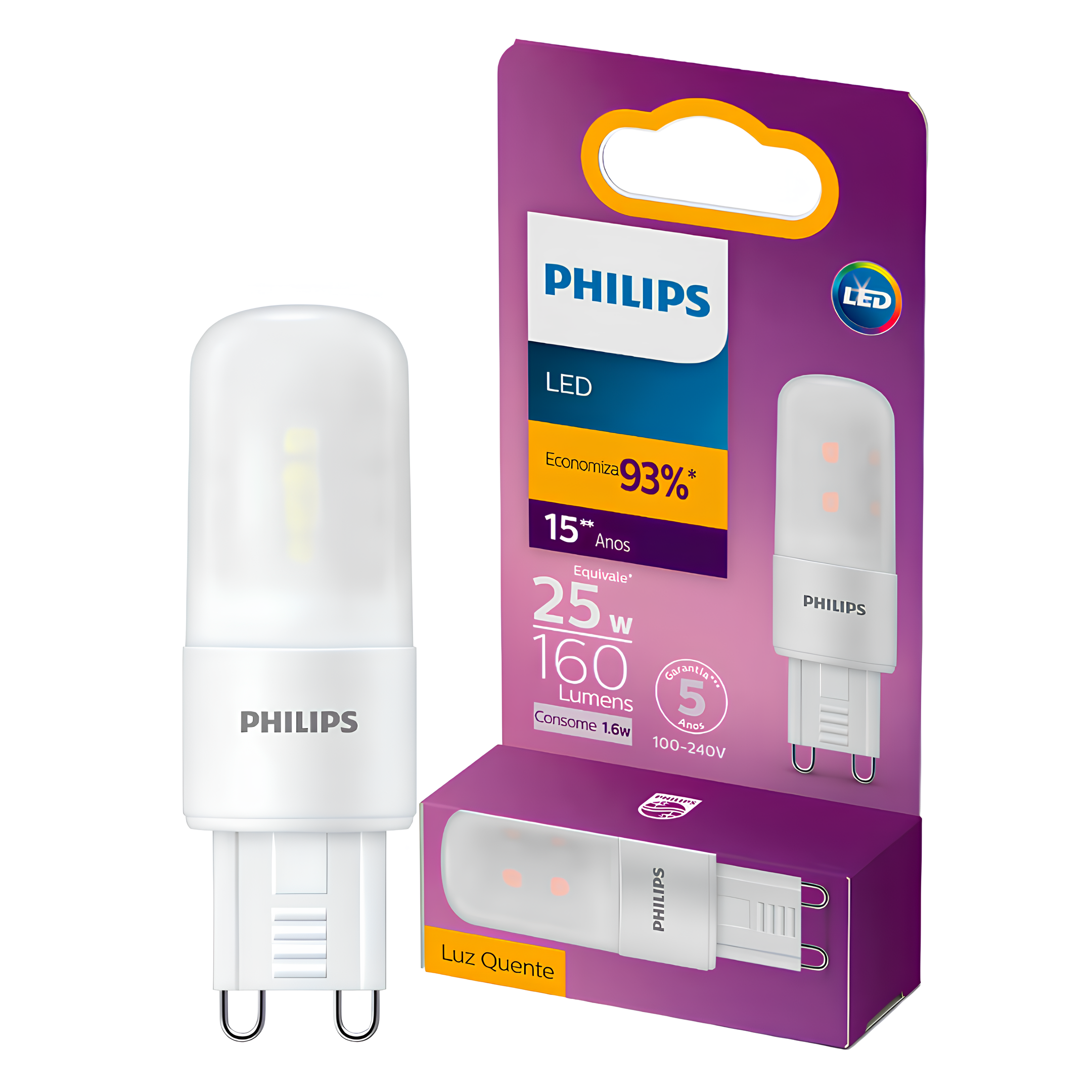 Lampada Led Halopin 1,6W 160Lm Bivolt G9 Philips