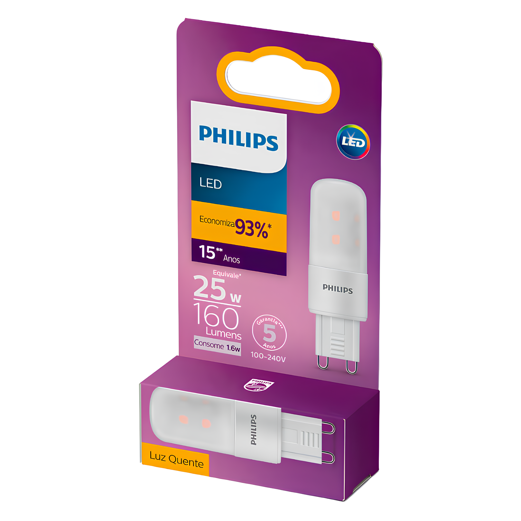 Lampada Led Halopin 1,6W 160Lm Bivolt G9 Philips