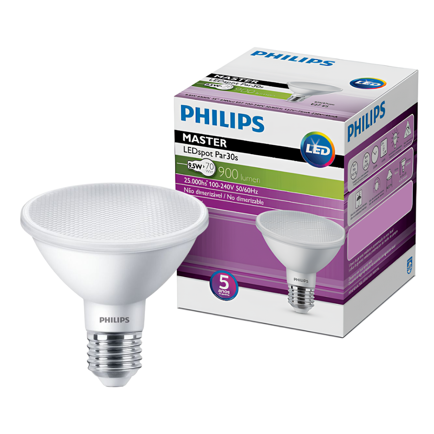 Lampada Led Par30 9,5W 900Lm 25° Bivolt E27 Philips