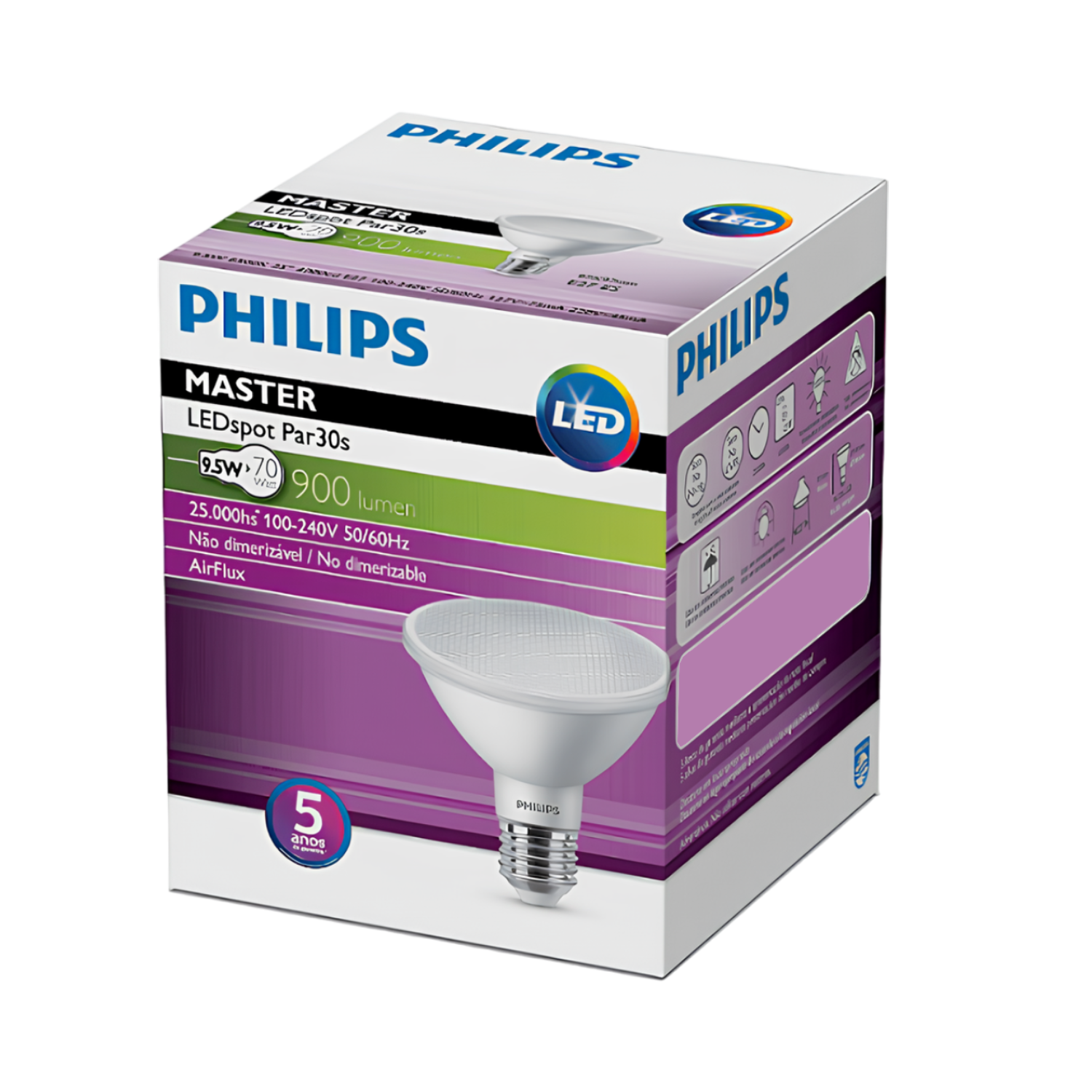 Lampada Led Par30 9,5W 900Lm 25° Bivolt E27 Philips