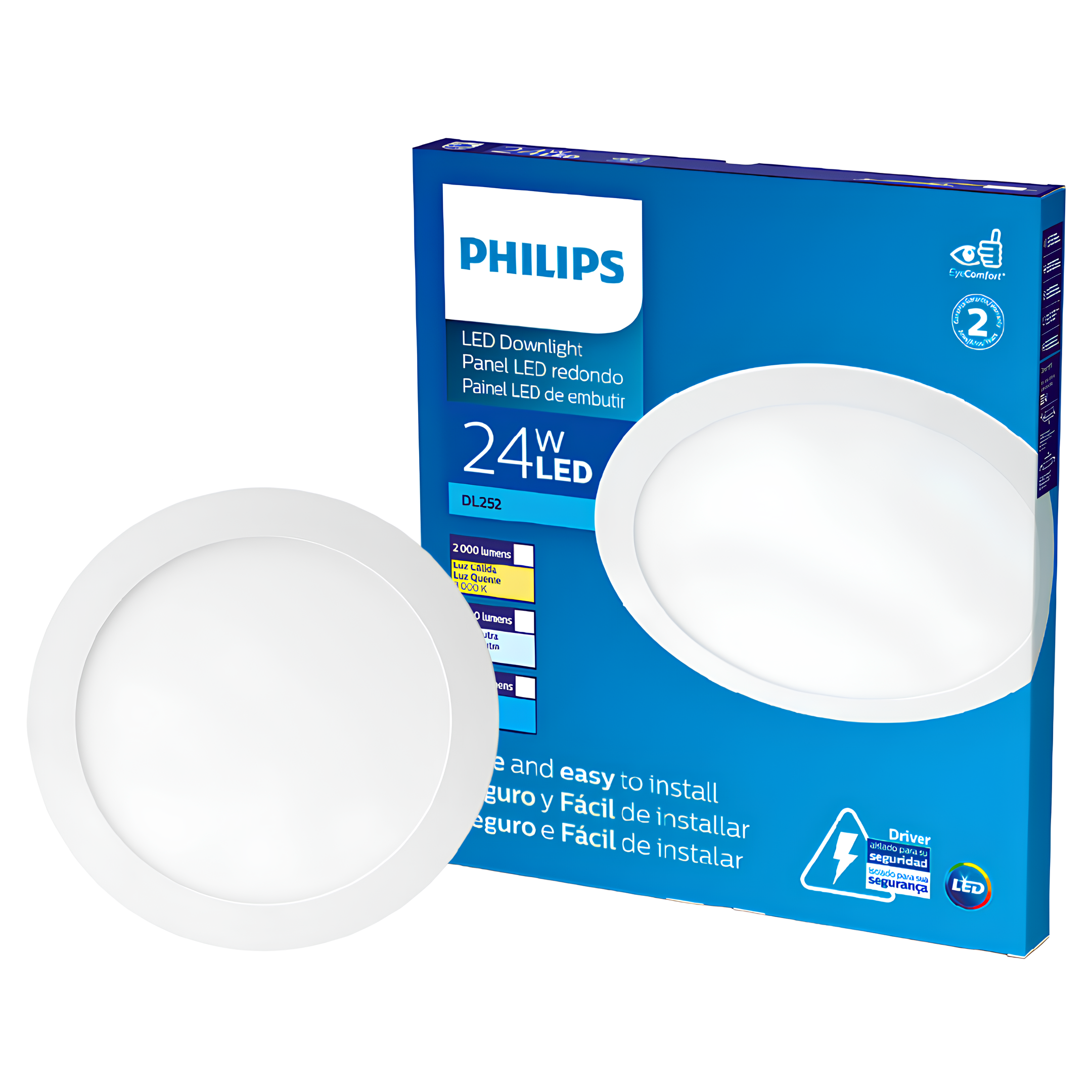 Luminaria Led Redonda Embutir 29,5Cm 24W 2000Lm DL25 Philips