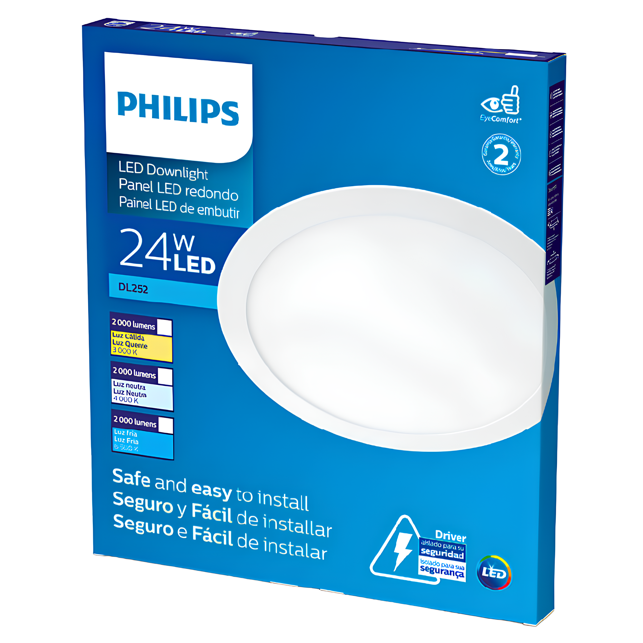 Luminaria Led Redonda Embutir 29,5Cm 24W 2000Lm DL25 Philips