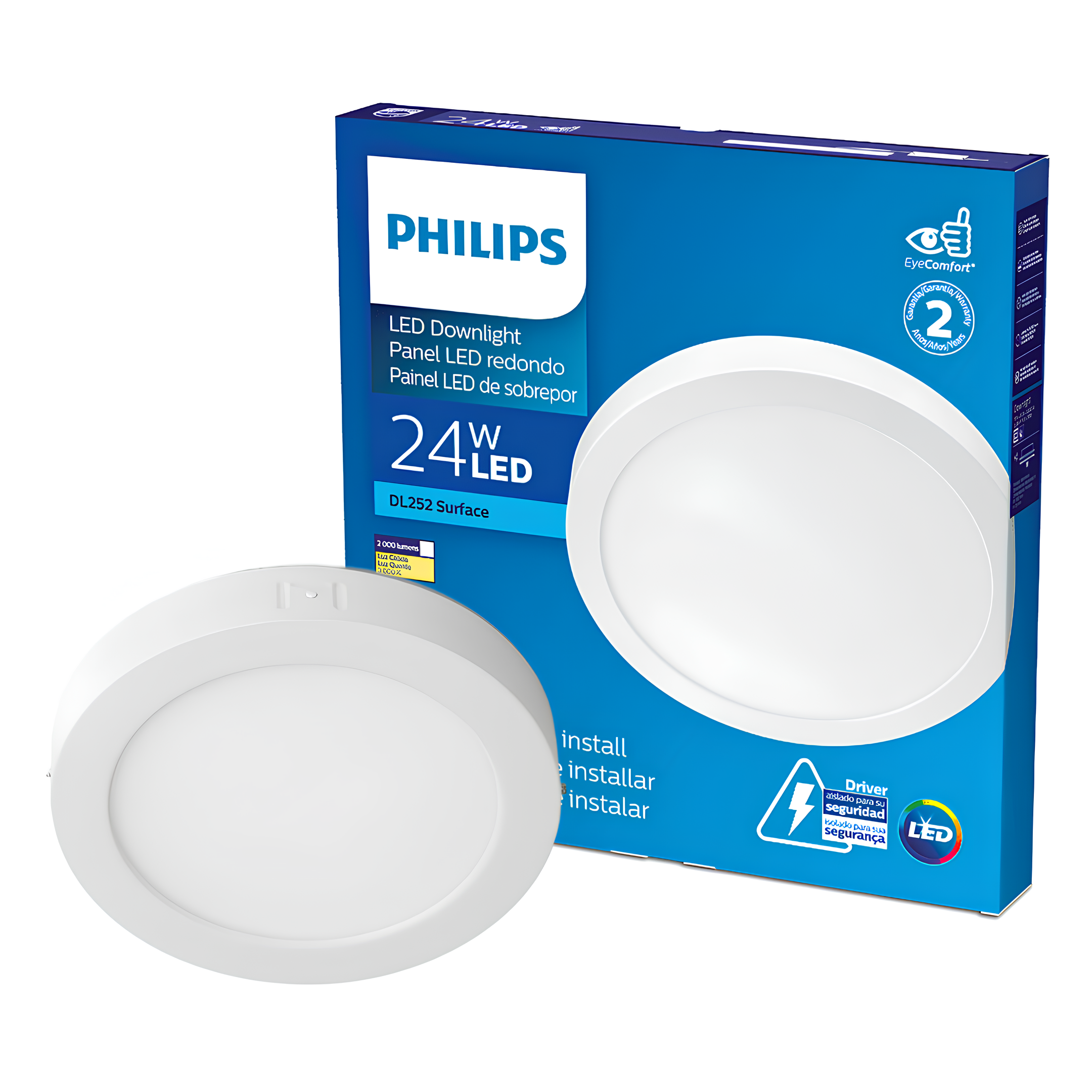 Luminaria Led Redonda Sobrepor DL252 28,6Cm 24W 2000Lm Philips