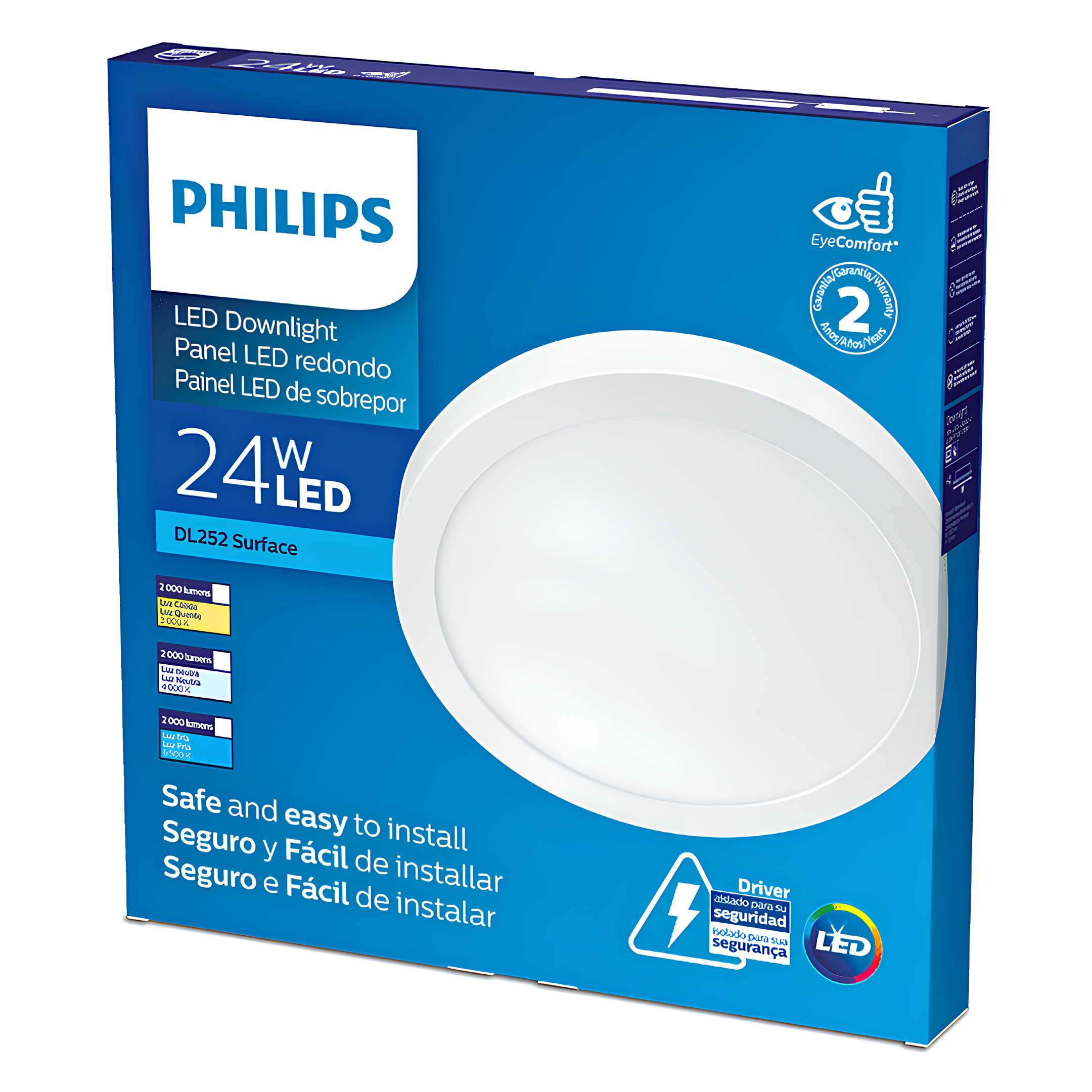 Luminaria Led Redonda Sobrepor DL252 28,6Cm 24W 2000Lm Philips