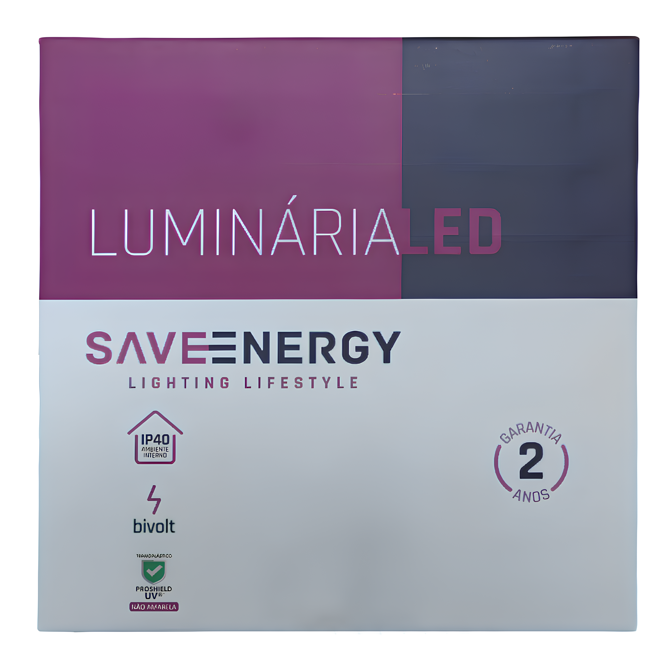 Luminaria Led Quadrada Embutir 40Cm 36W 2300Lm Bivolt Saveenergy