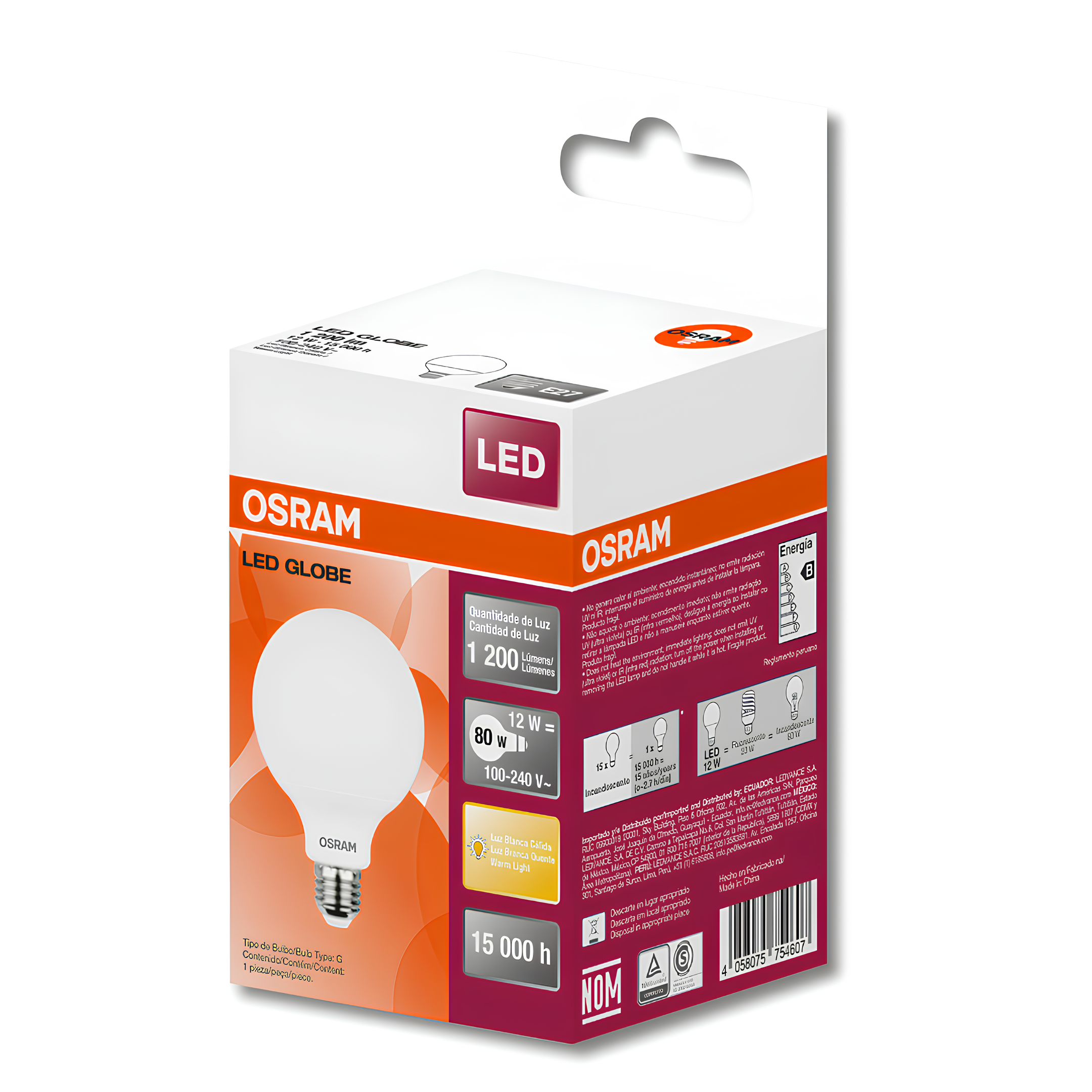 Lampada Led Globo 12W 2700K Bivolt 1200Lm E27 7018989 Ledvance V2