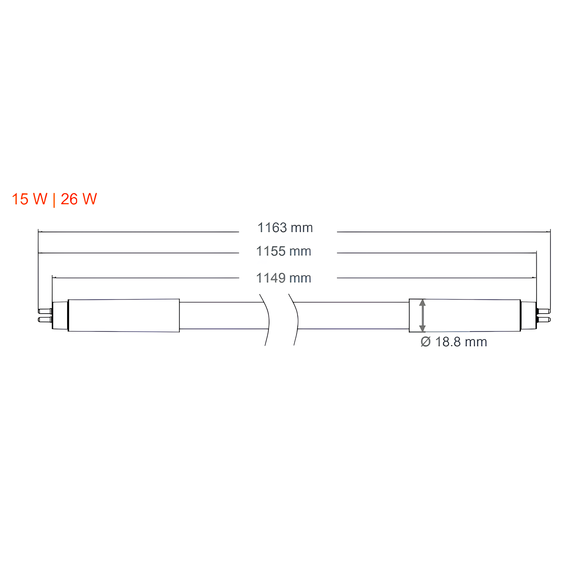 Lampada Led Tubular T5 115Cm 15W 5000K 1850Lm Bivolt Osram