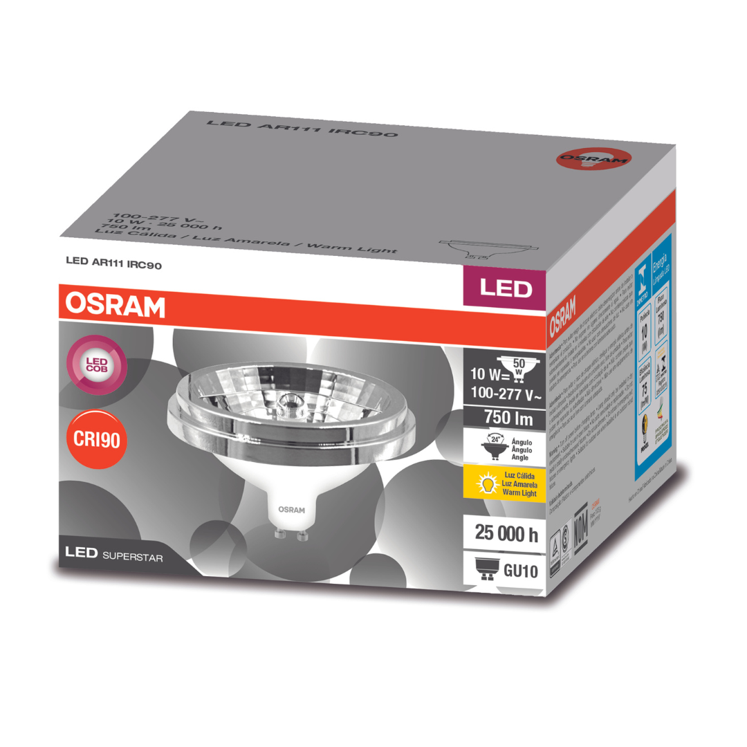 Lâmpada Led Ar111 Gu10 24° 2700K 10W Bivolt Ledvance Osram