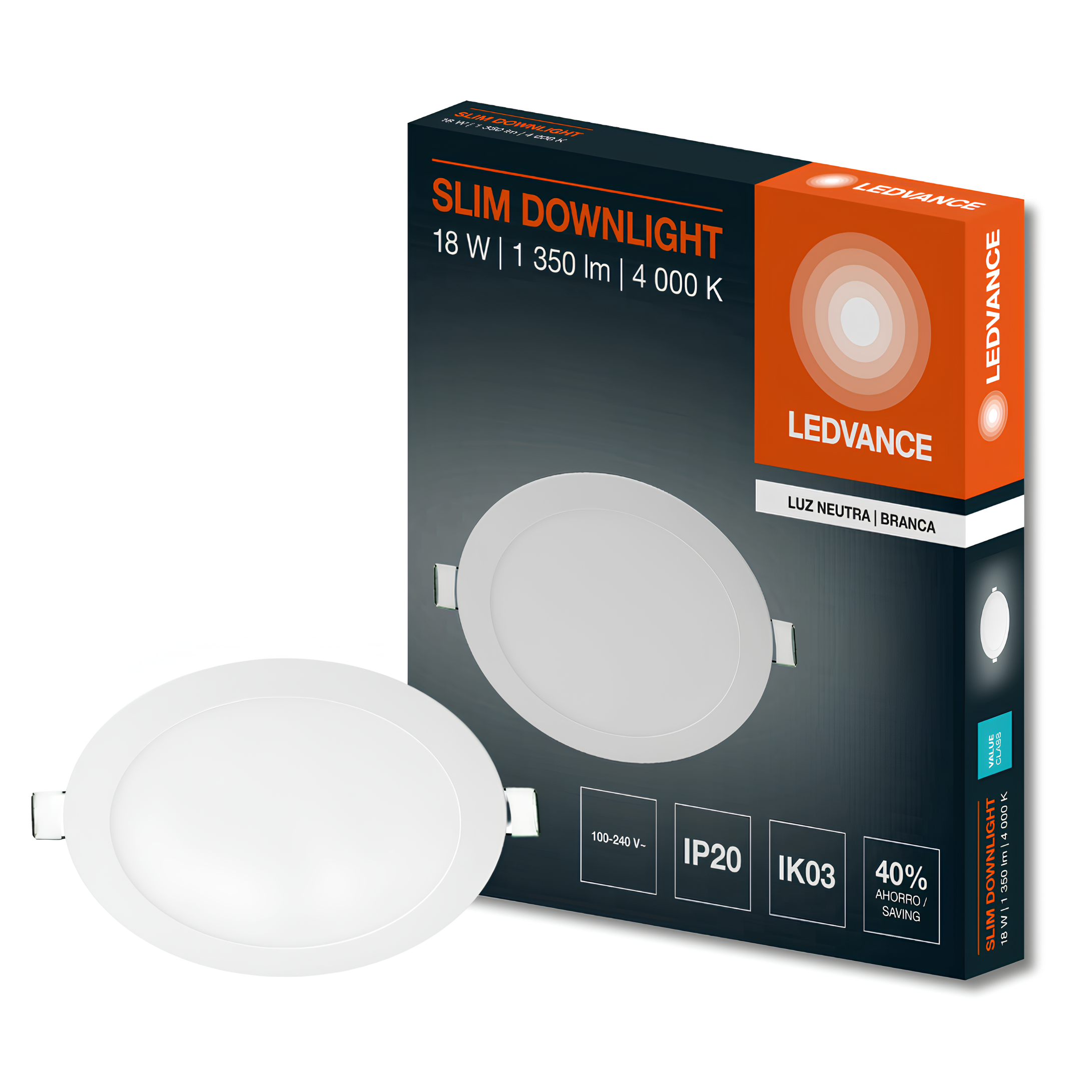 Luminaria Led Embutir Rd Downlight 22Cm 18W 1350Lm Ledvance