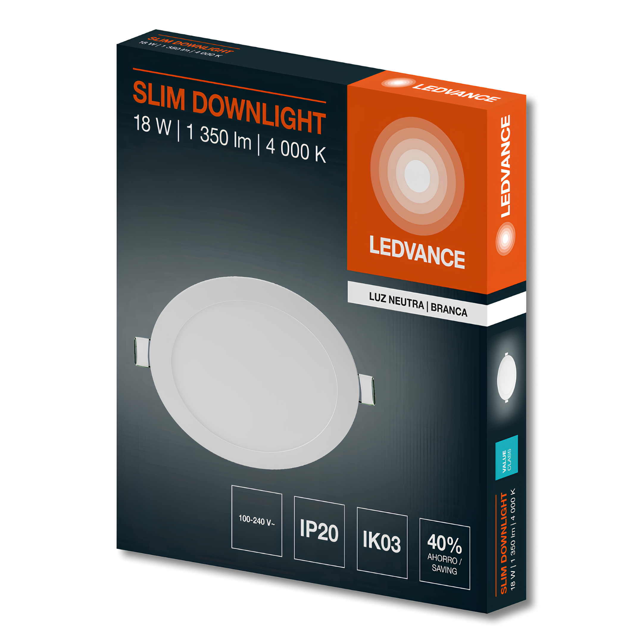 Luminaria Led Embutir Rd Downlight 22Cm 18W 1350Lm Ledvance