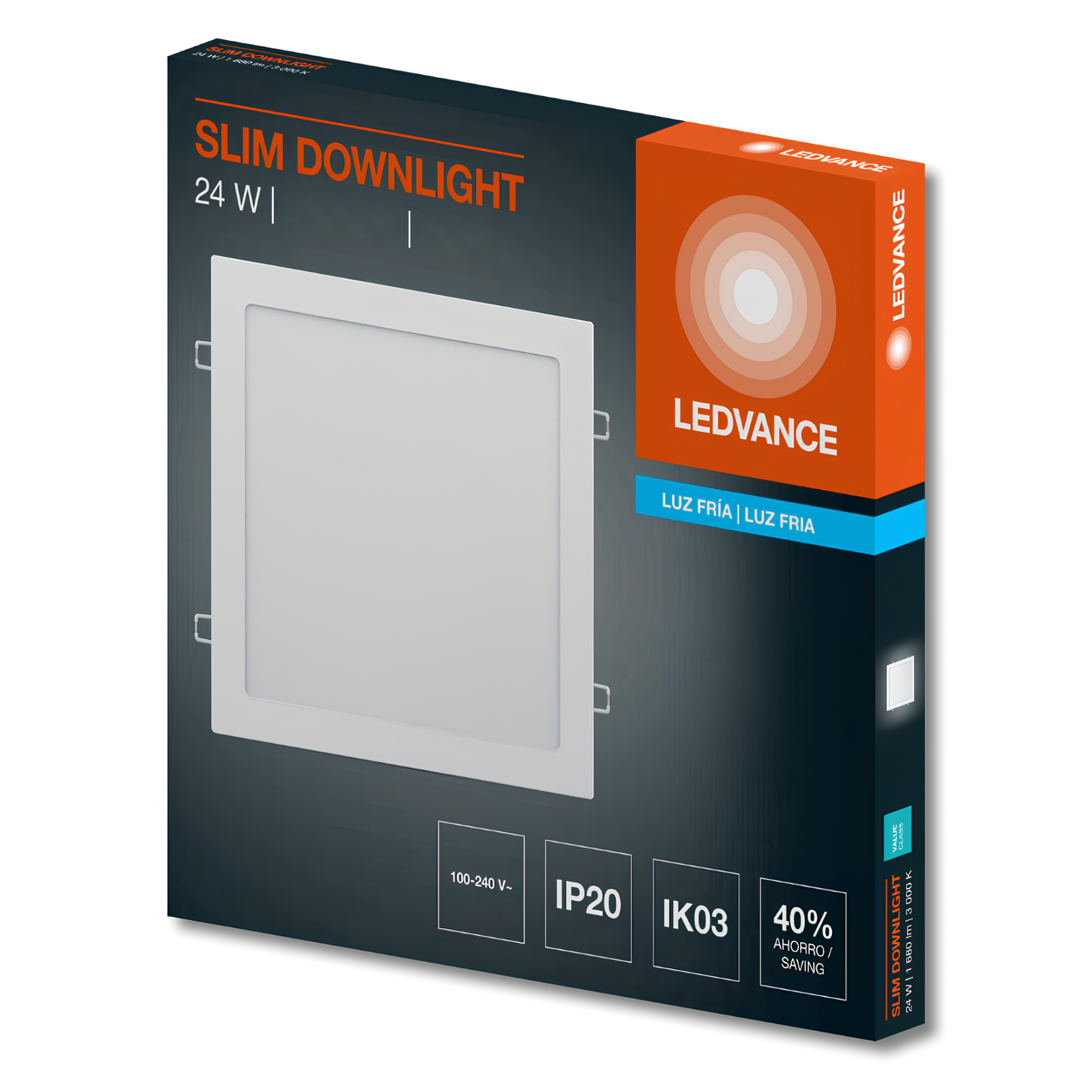 Luminaria Led Embutir Quadrada Slim 30Cm 24W 1680Lm Ledvance