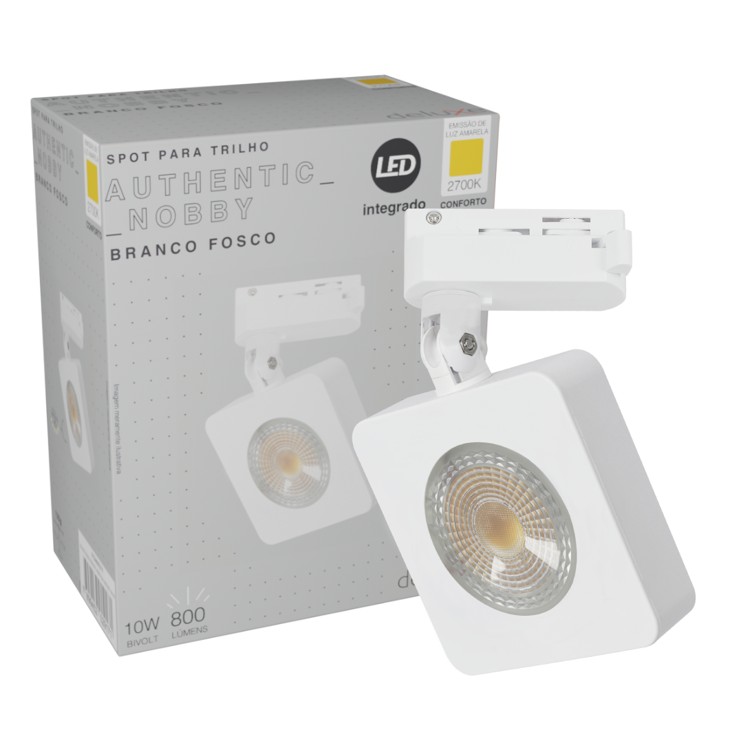 Spot Led Trilho Quadrado Nobby Branco 10W 800Lm Bivolt Avant