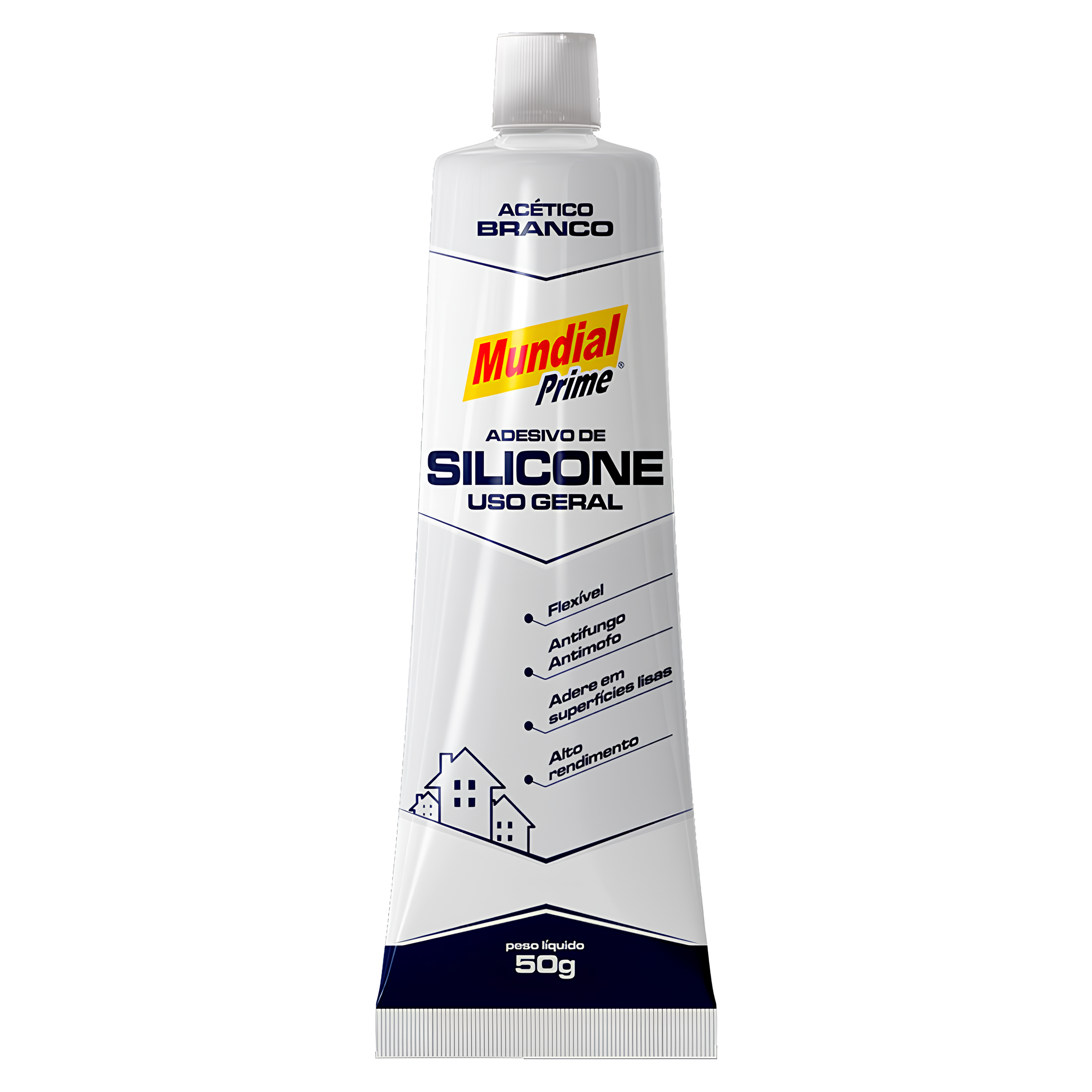 Silicone Acetico Branco 50G PT0500005 Mundial Prime