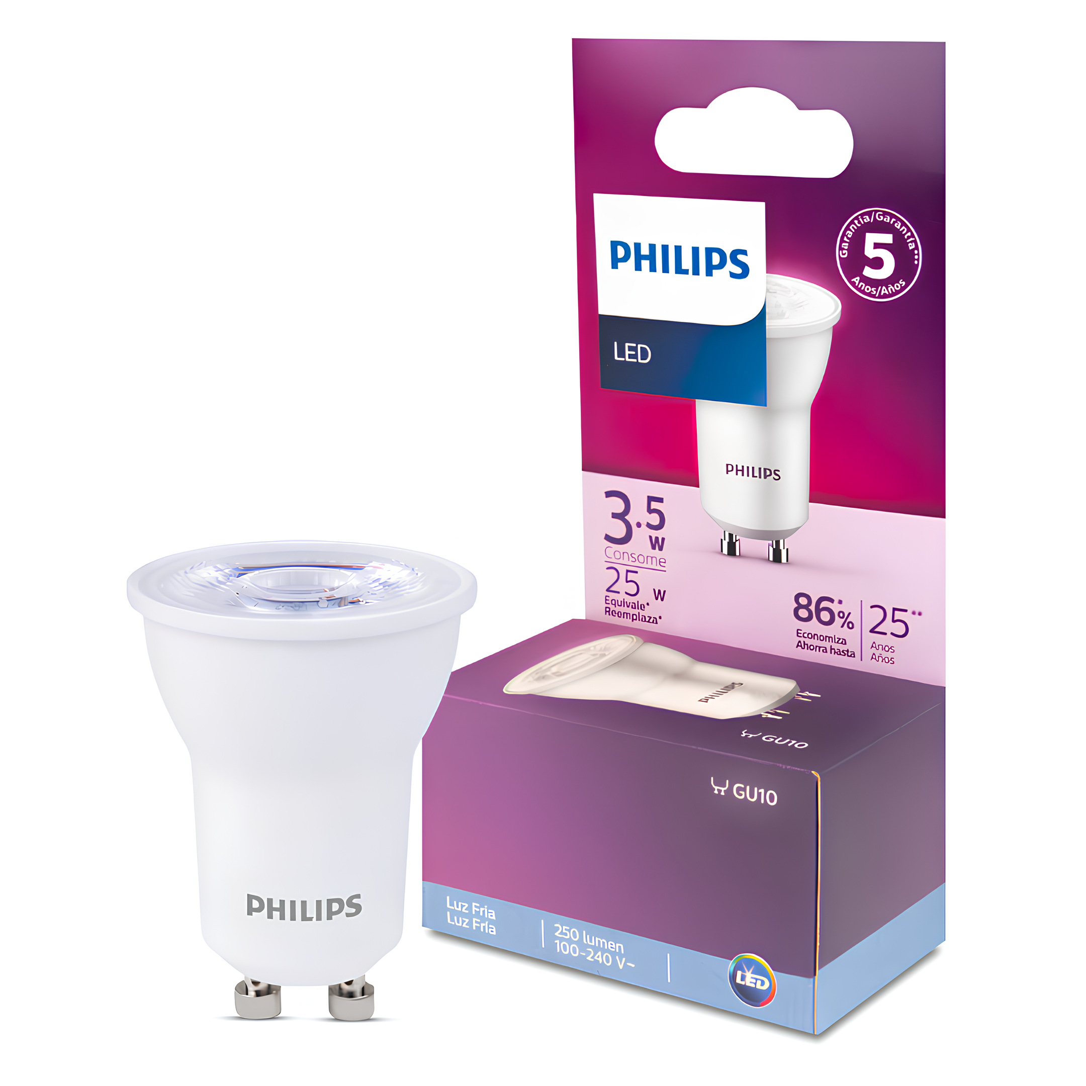 Lampada Led Mini Dicroica Par11 3,5W 6500K 250Lm Philips