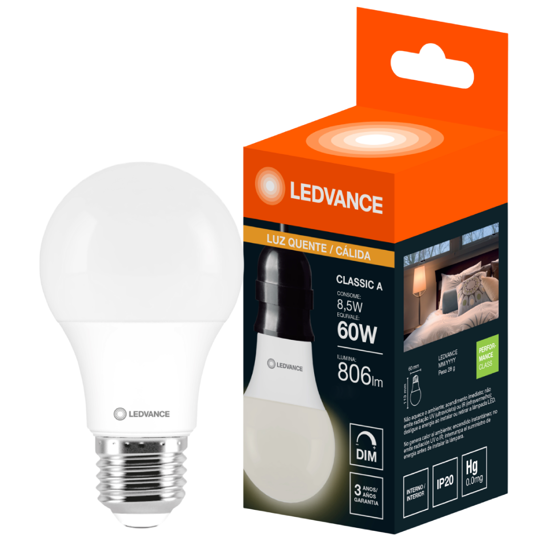 Lampada Led Bulbo Dimerizavel 8,5W 806Lm 180° 127V Ledvance