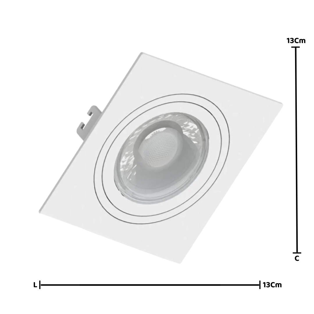 Spot Quadrado Embutir Branco Par20 Dim 5,5W 2700K Osram