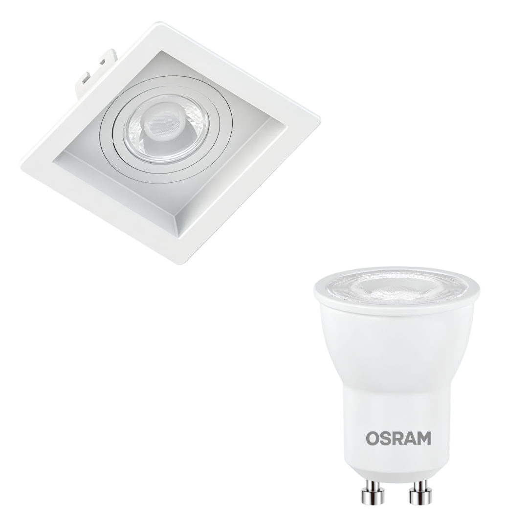 Spot Led Quadrado Recuado Branco Par11 Dim 3,5W 2700K 300Lm Osram