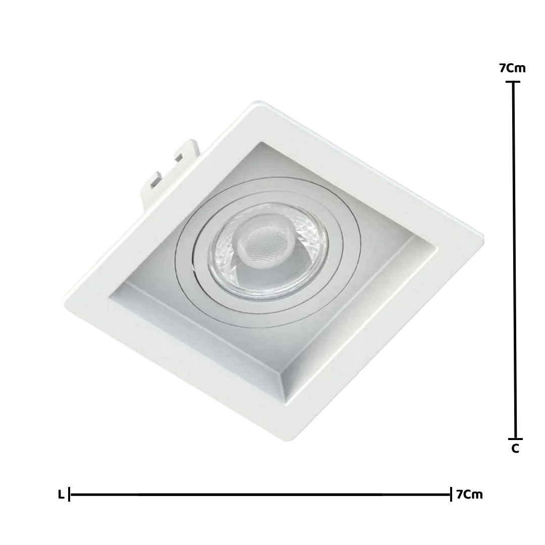 Spot Led Quadrado Recuado Branco Par11 Dim 3,5W 2700K 300Lm Osram