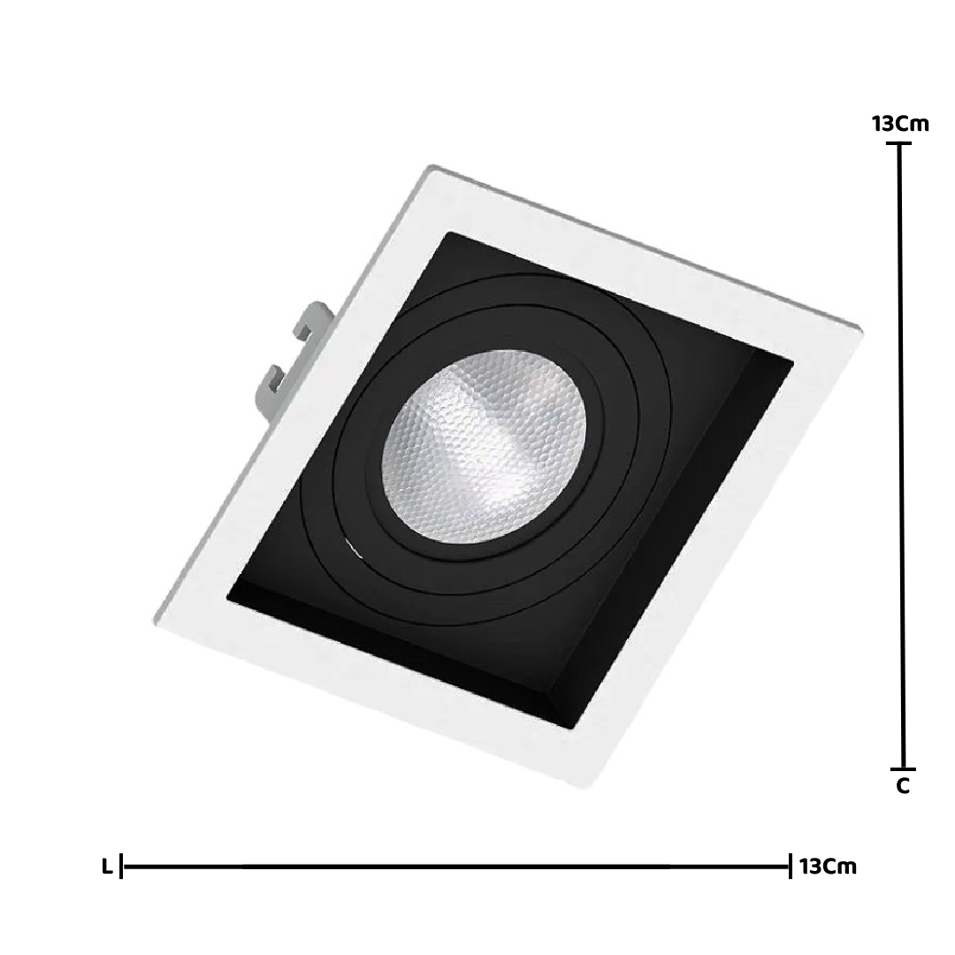 Spot Led Quadrado Recuado Br/Pt Par20 5,5W 2700K 25° Ip65 Osram