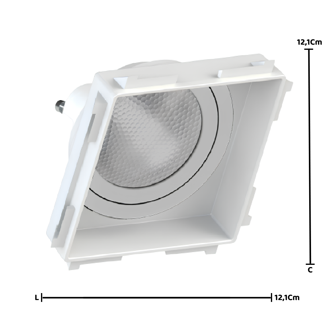 Spot Quadrado Embutir Recuado No Frame Br Par20 5,5W 525Lm Osram