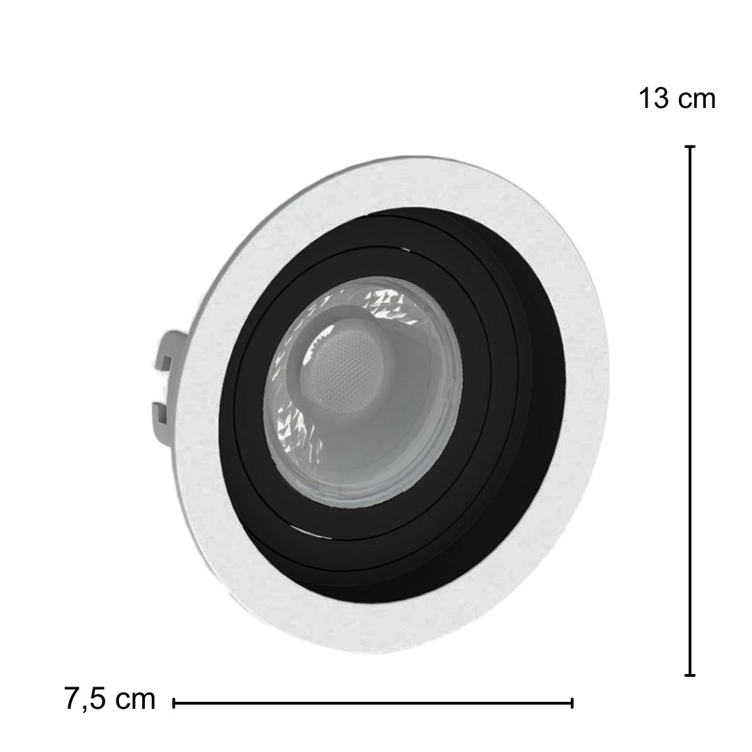 Spot Redondo Recuado Br/Pt Par20 7W 3000K 525Lm Bivolt Osram