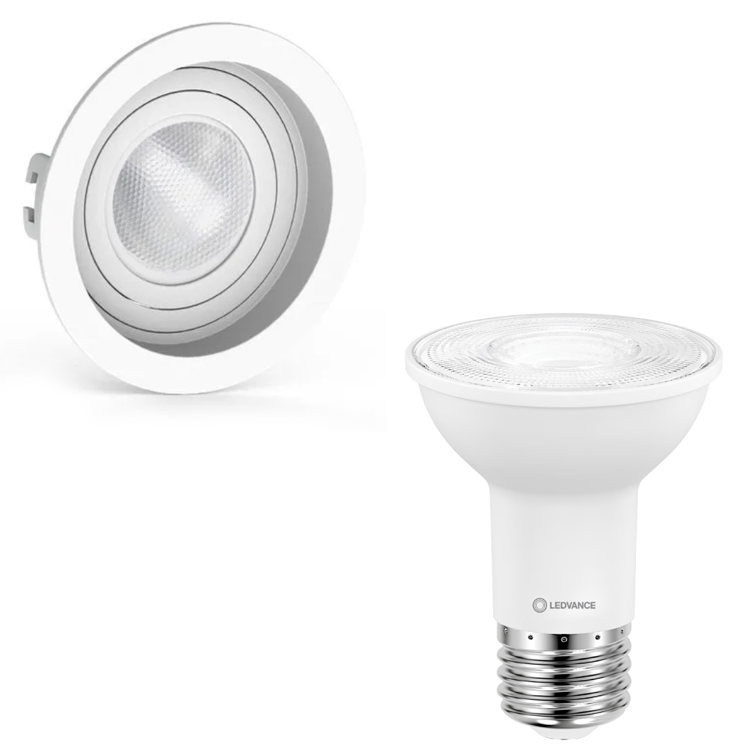 Spot Led Redondo Recuado Branco Par20 5,5W 525Lm Ledvance