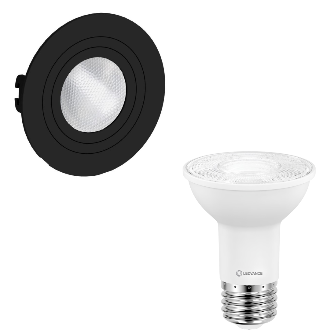 Spot Led Redondo Embutir Preto Par20 5,5W 525Lm Ledvance