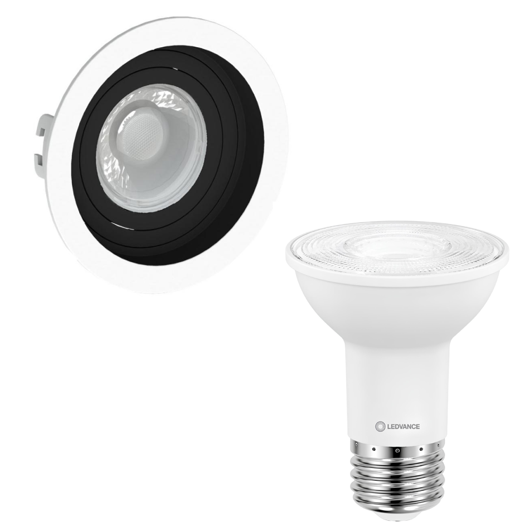 Spot Led Redondo Recuado Br/Pt Par20 5,5W 525Lm Ledvance