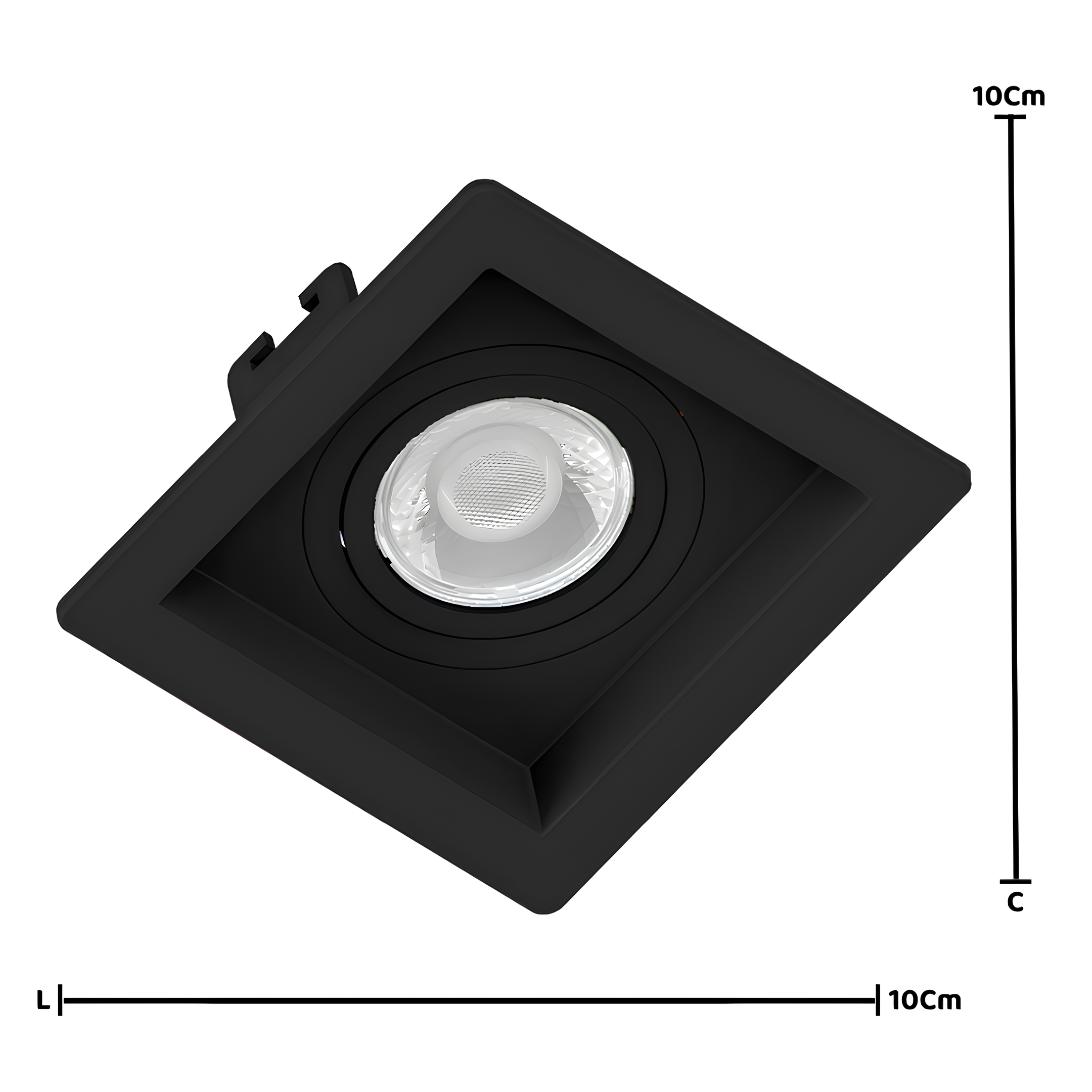 Spot Quadrado Recuado Dicroica Preto 6W Rgb 36° Philips Hue