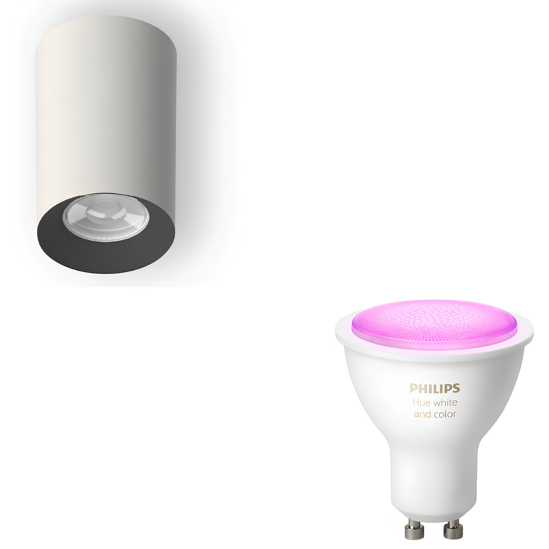 Spot Redondo Embutir Tower Dicroica Br/Pt 6W Rgb Philips Hue