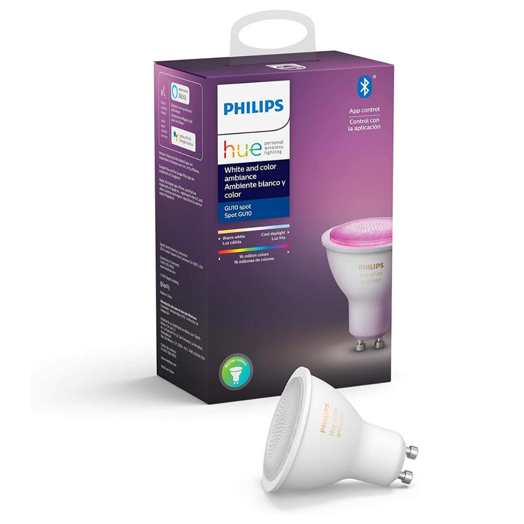 Spot Retangular Embutir 2x Dicroica Br/Pt 6W Rgb Philips Hue