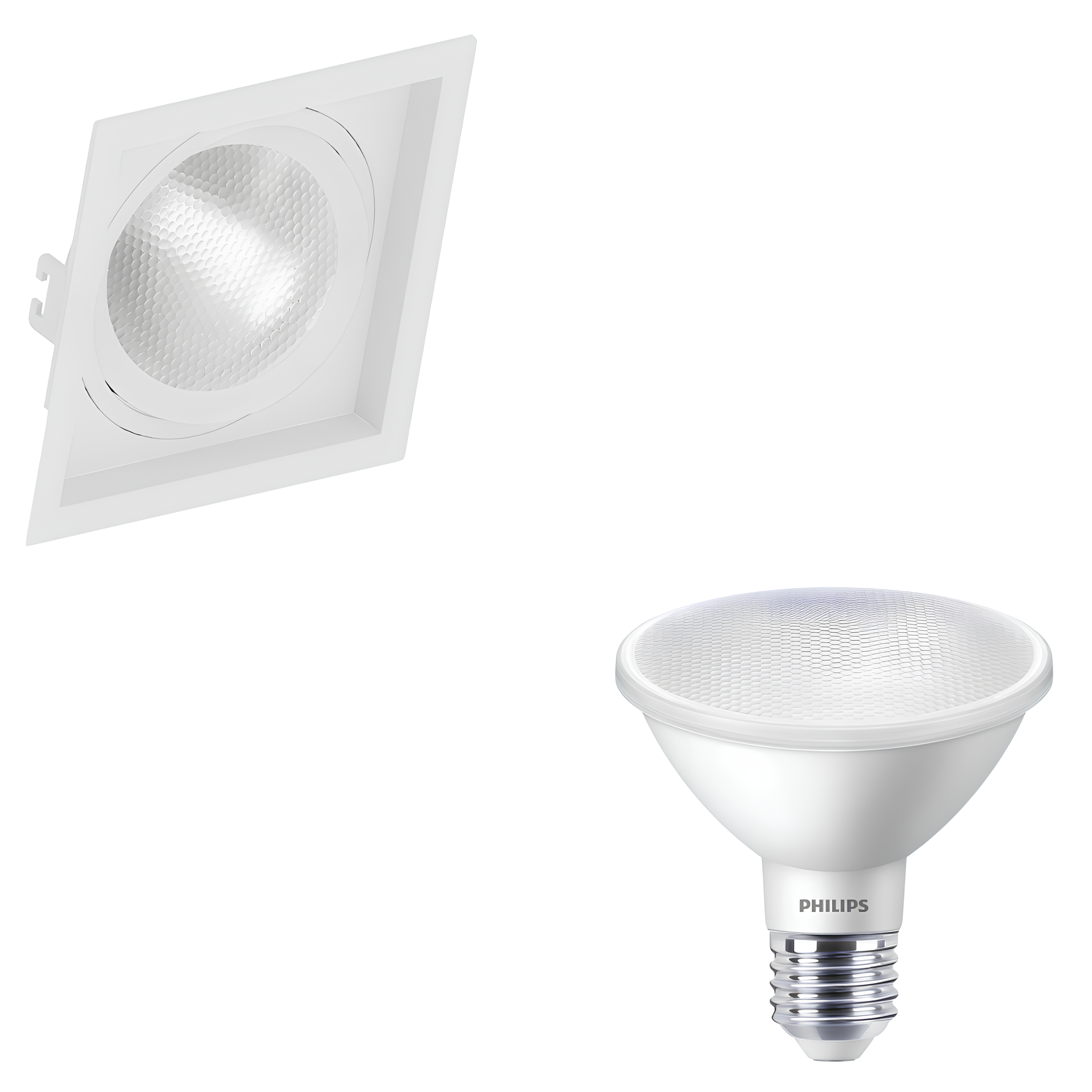 Spot Led Quadrado Recuado Par30 Br 9,5W 900Lm 25° Philips