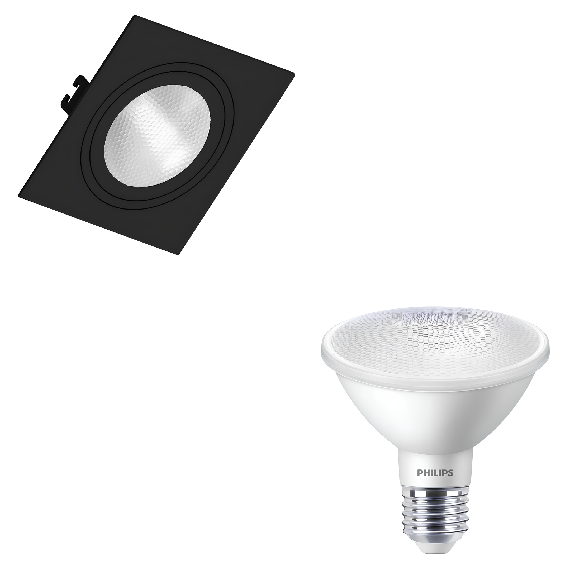 Spot Led Quadrado Embutir Par30 Pt 9,5W 900Lm 25° Philips