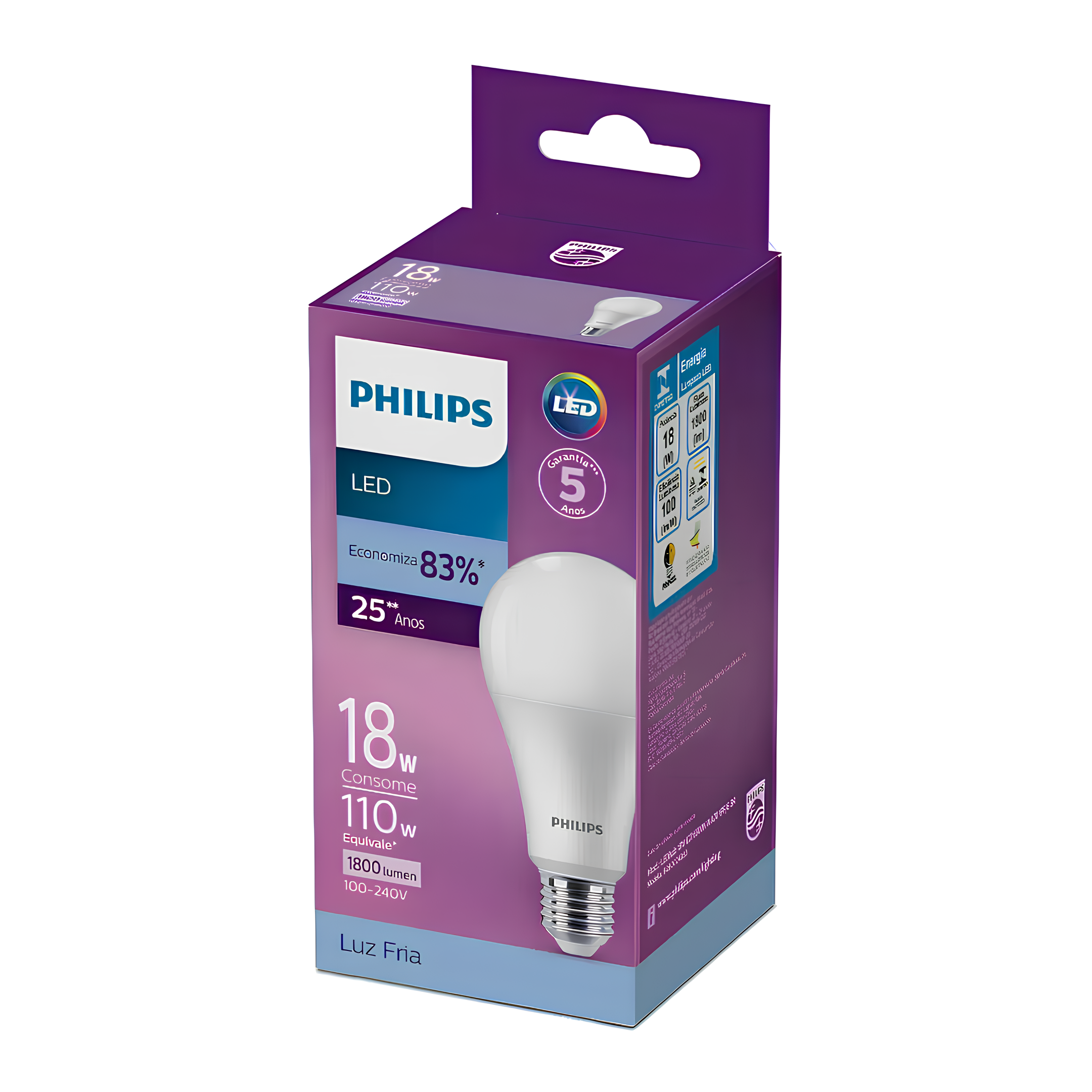 Lampada Led Bulbo 18W 6500K 1800Lm 150° Bivolt E27 Philips