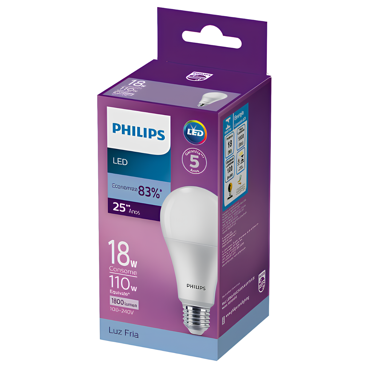 Lampada Led Bulbo 22W 6500K 2300Lm 150° Bivolt E27 Philips