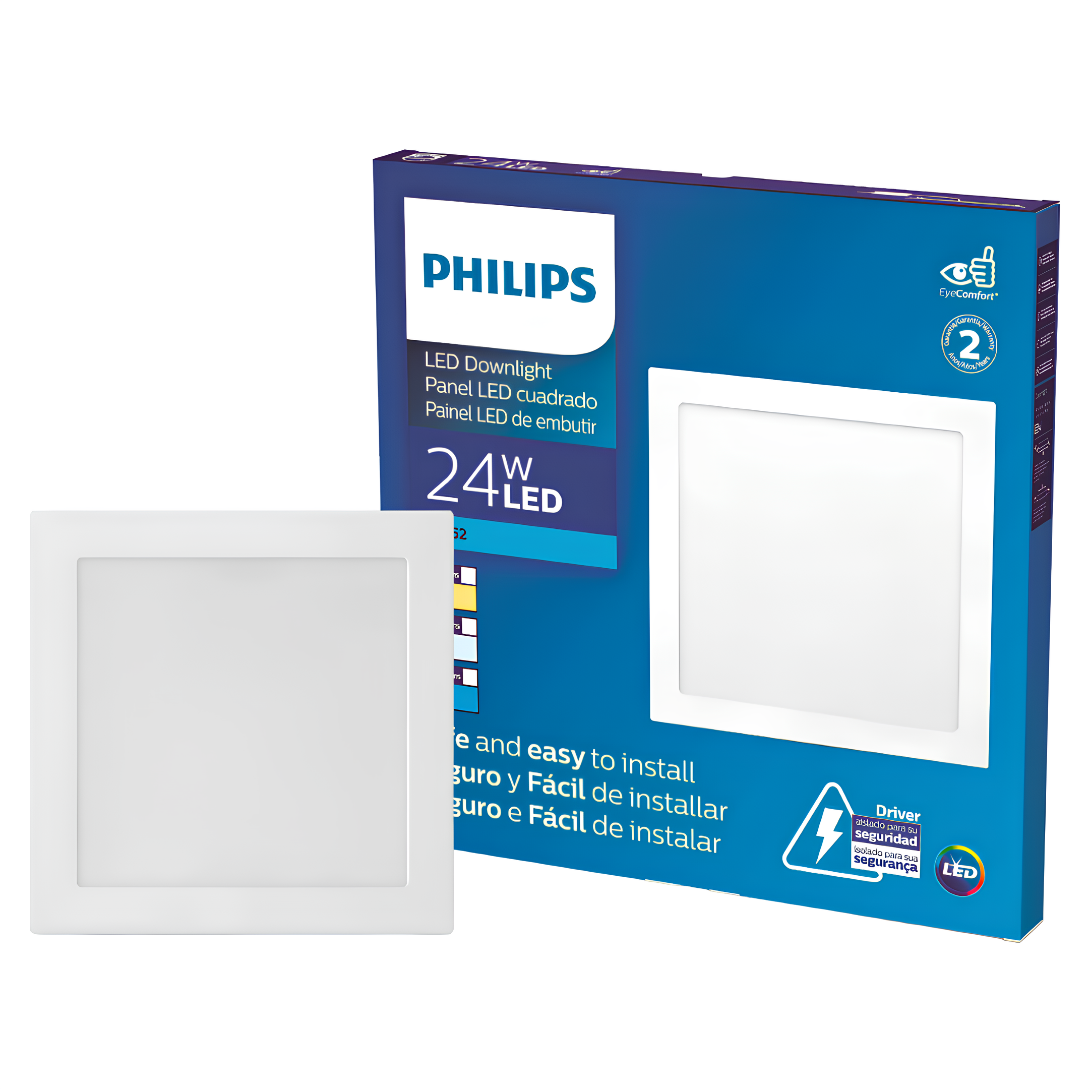 Luminaria Led Embutir Quadrada 24W 2000Lm 29,5Cm DL252 Philips