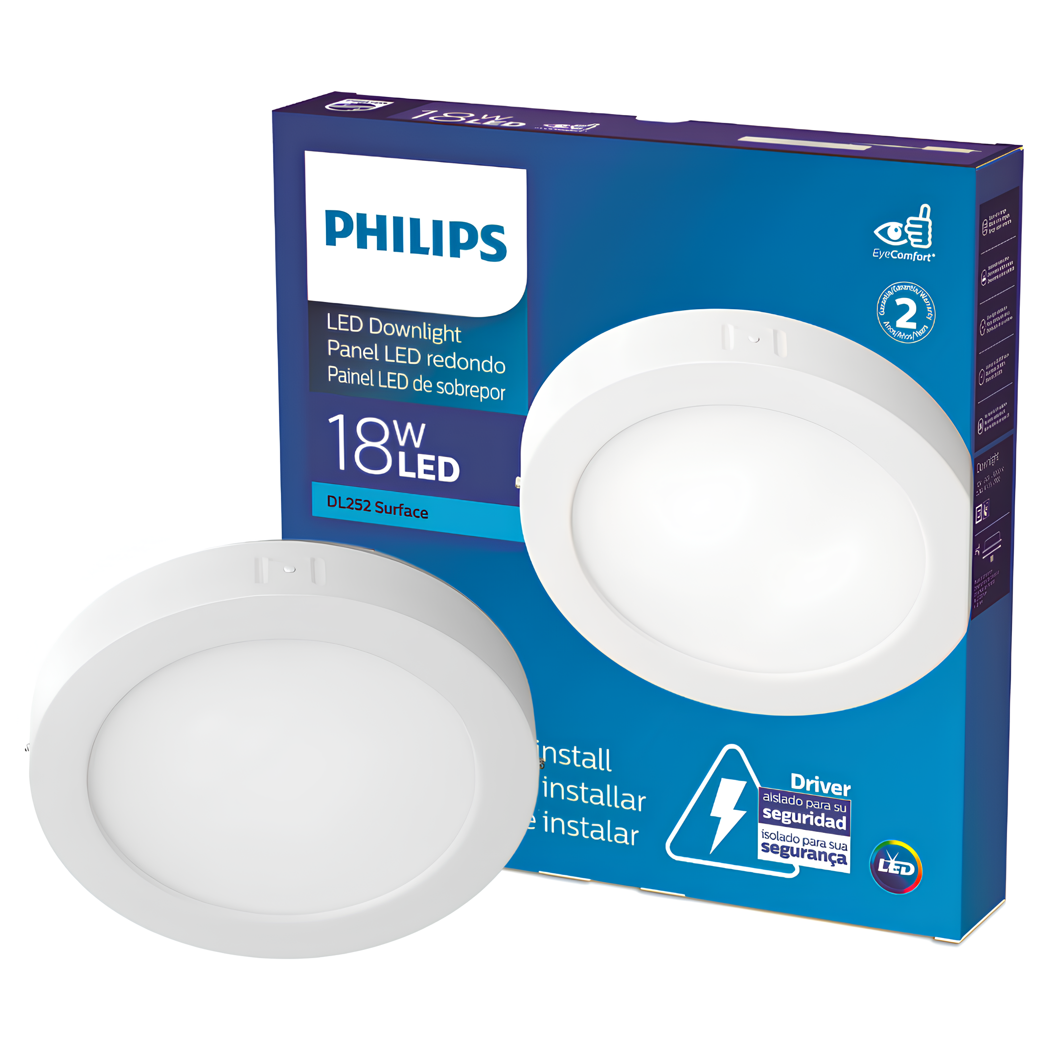 Luminaria Led Redonda Sobrepor DL252 21Cm 18W 1300Lm Philips