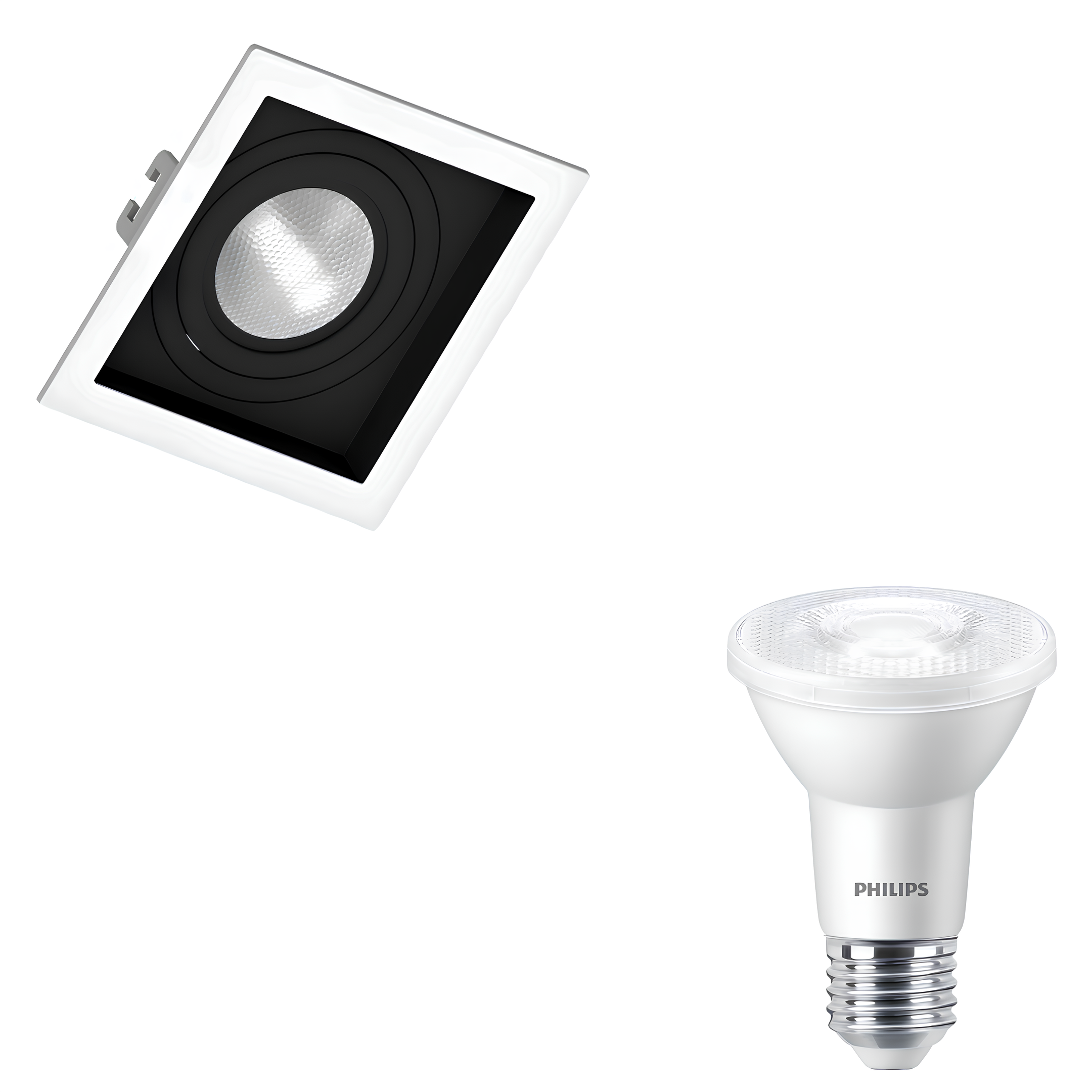 Spot Led Quadrado Par20 Br/Pt 4,9W 525Lm Bivolt E27 Philips