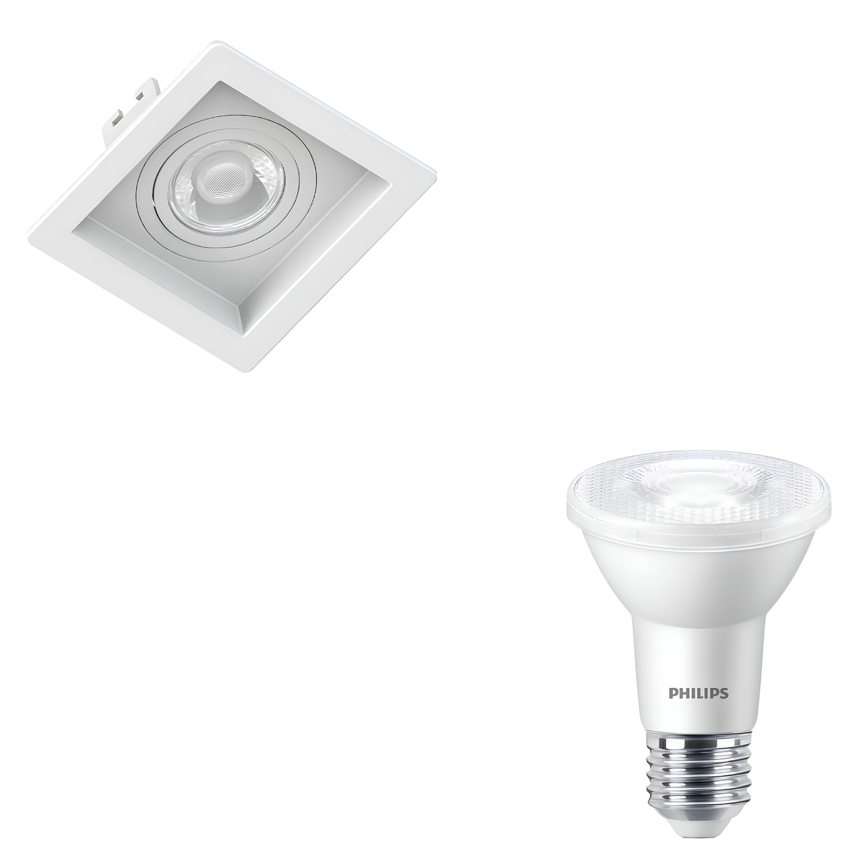 Spot Quadrado Recuado Par20 Branco 4,9W 525Lm Bivolt Philips