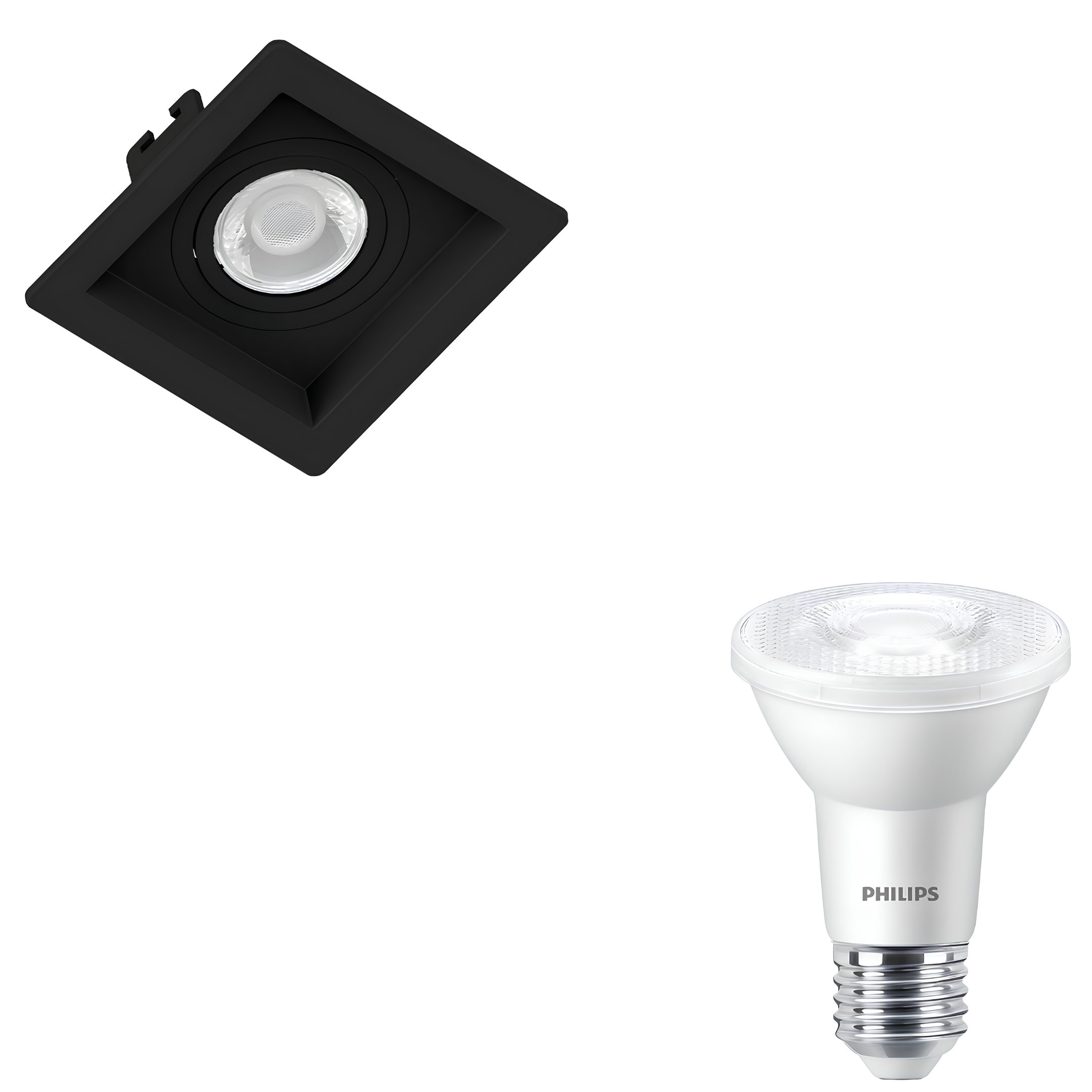 Spot Quadrado Recuado Par20 Pt 4,9W 525Lm 25° Bivolt Philips