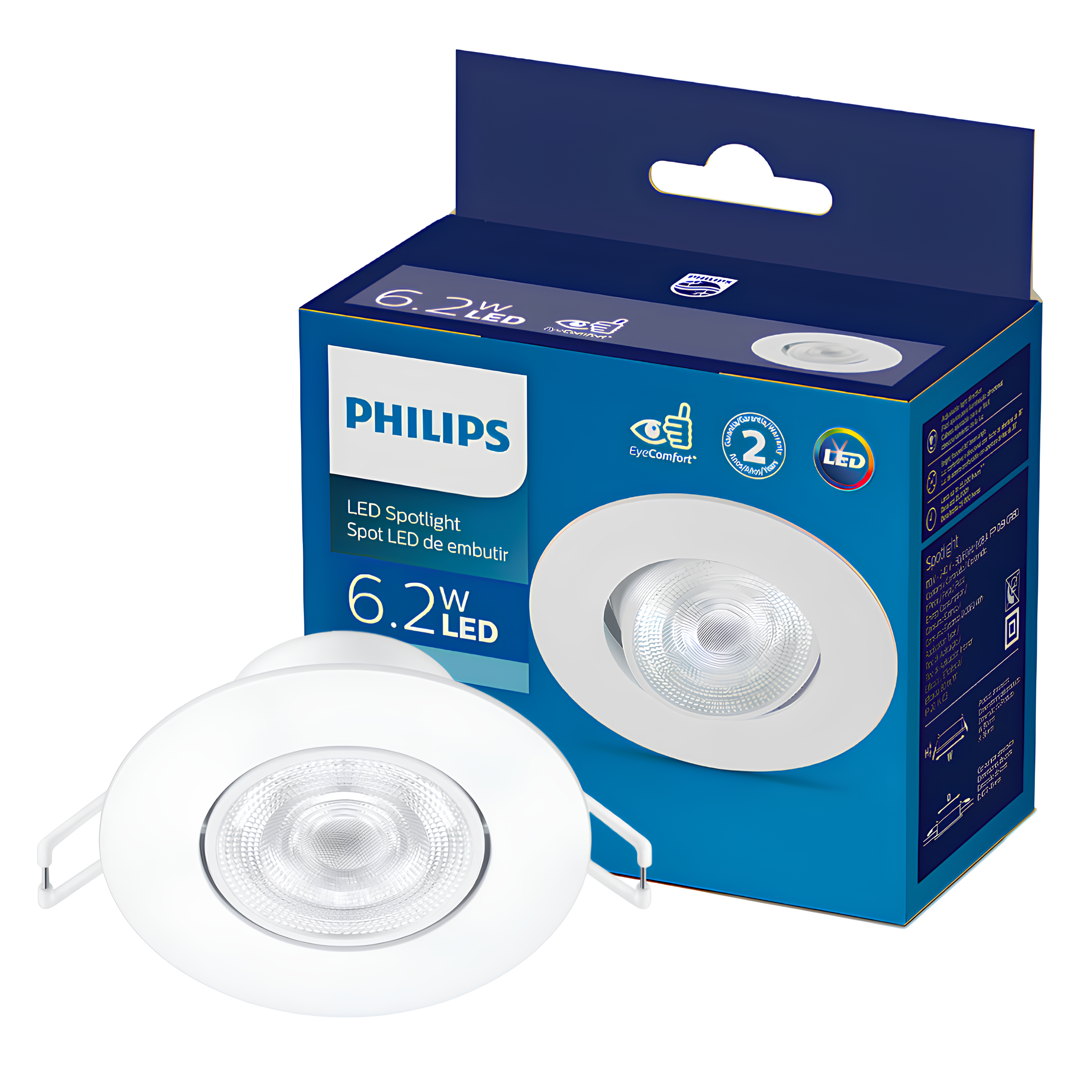 Spot Led Redondo Embutir 6,2W Ip20 36º Bivolt Sl052 Philips