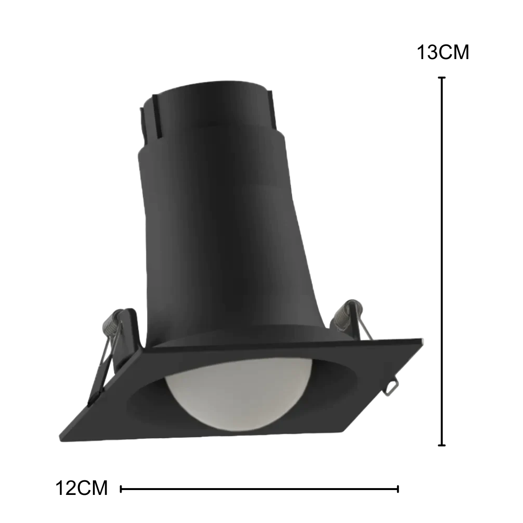 Spot Led Quadrado Embutir Preto Bulbo 9W 803Lm Bivolt Osram