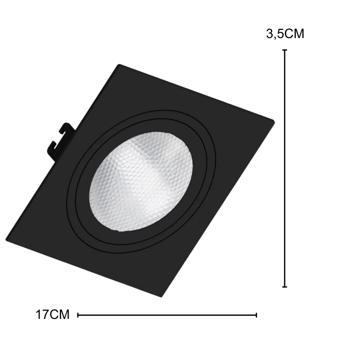 Spot Led Quadrado Preto Par30 Hci 28W 3000K 3000Lm 30° Osram