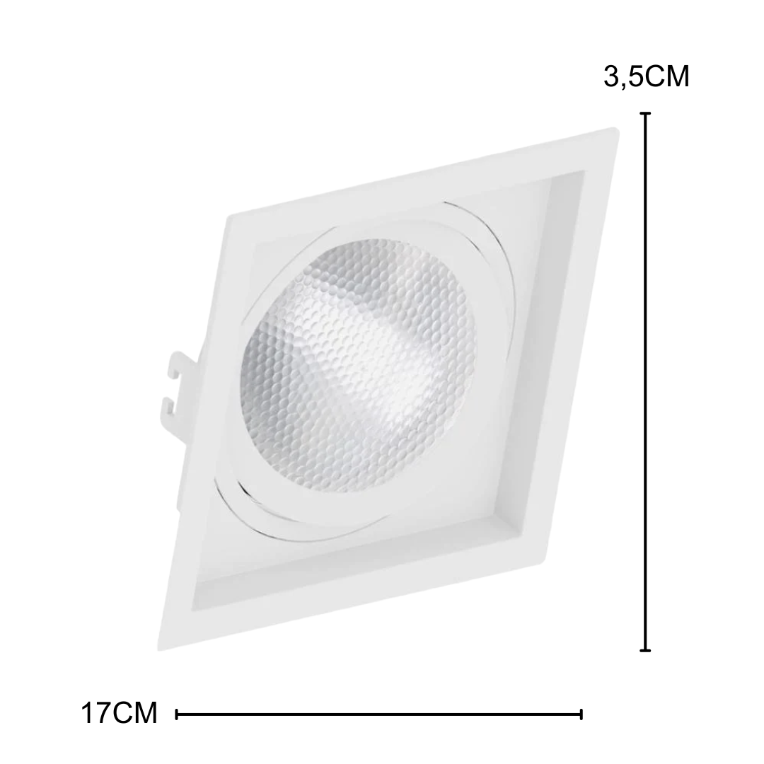 Spot Led Quadrado Recuado Branco Par30 9,5W 900Lm Ip20 Osram