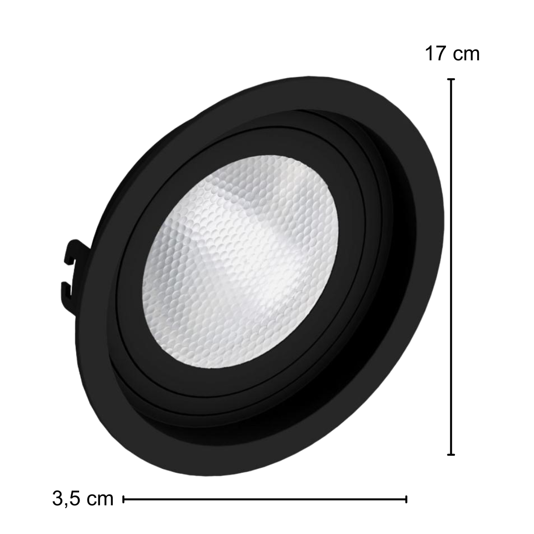 Spot Led Redondo Recuado Preto Par30 9,5W 900Lm Ip65 Osram