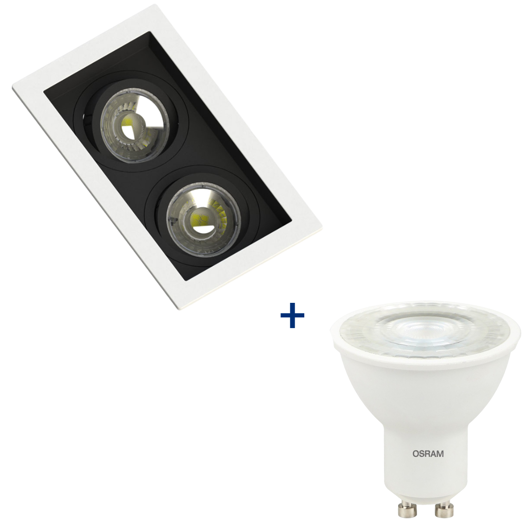 Spot Embutir Recuado Br/Pt 2 Dicroica 6,5W 2700K Ledvance