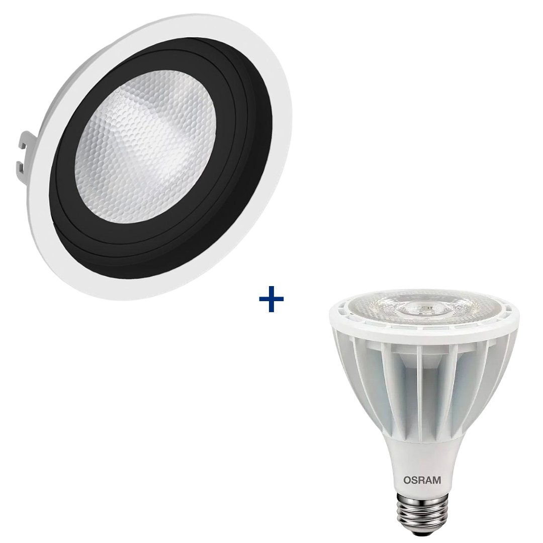 Spot Redondo Recuado Br/Pt Par30 Hci 28W 3000K 3000Lm 30° Osram